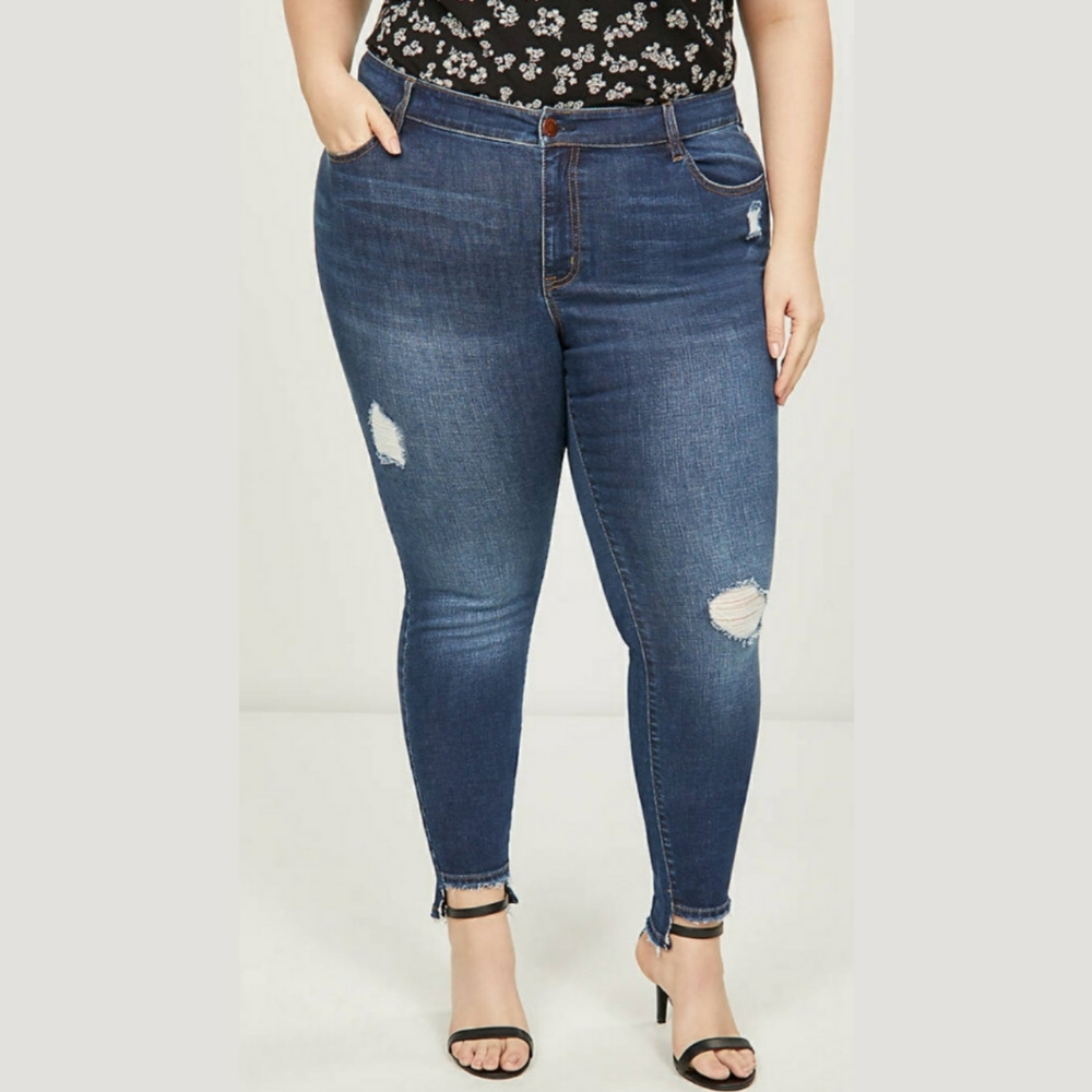 Lane Bryant Plus Size 26 Skinny Jean Deconstructed